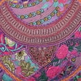 thumbnail image 4 of Stylo Culture Indian Round Throw Pillows For Couch Vintage Patchwork Floor Cushion Cover Purple Big Round Floor Pillow 22" Decorative Decor Tuffet Seat Pouf Cover Footstool Cotton Embroidered 1 Pc, 4 of 4