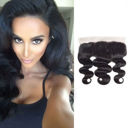 - YYONG Peruvian Virgin Hair Body Wave Lace Frontal Closure 4 X 13 Fast Shipping, 14