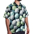 thumbnail image 2 of Tennis Men's Short Sleeve Spread Collar Beach Shirts Casual Printed Button Down Unisex Summer Tops, 2 of 6