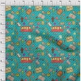 thumbnail image 4 of oneOone Cotton Poplin Twill Dusty Teal Green Fabric Kids Dress Material Fabric Print Fabric By The Yard 56 Inch Wide, 4 of 4