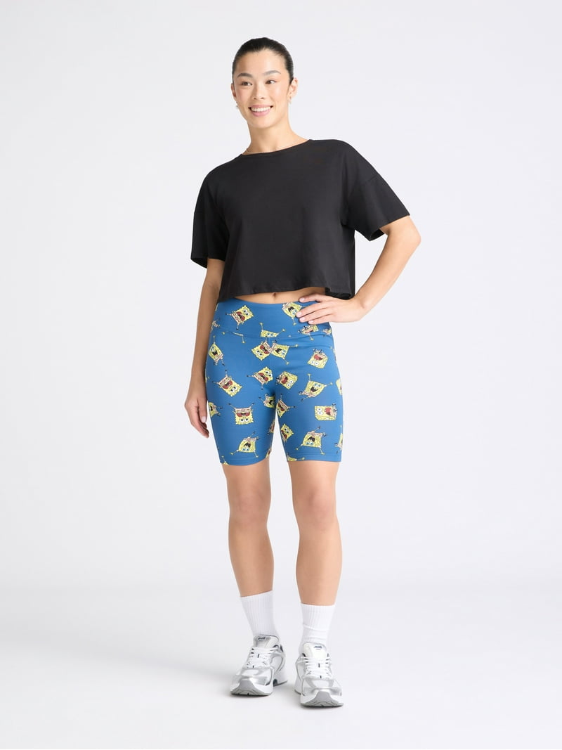 【わーさん専用】A machine s.bob shorts SpongeBob SquarePants Women's Print Bike Shorts, Sizes XXS-XXL