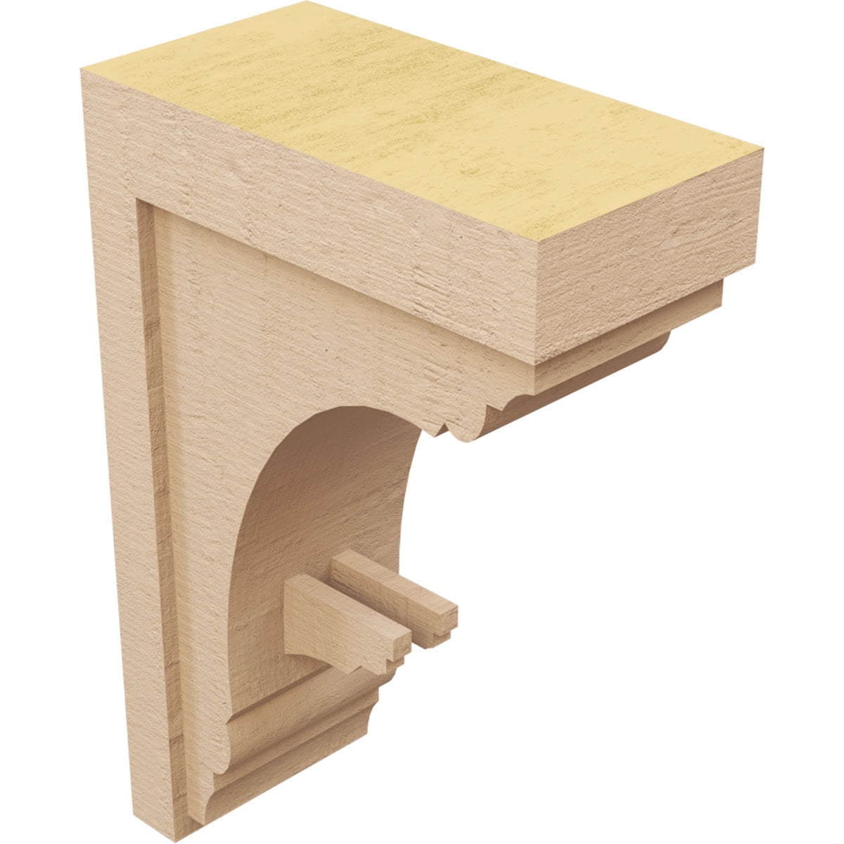 7"W x 14"D x 21"H Classic Warren Rough Cedar Woodgrain TimberThane Corbel, Primed Tan