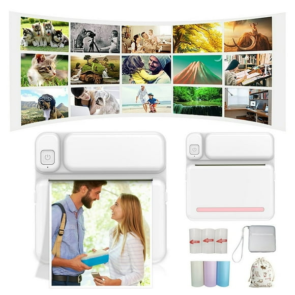 HLONK Pocket Mini Printers  Thermal Portable Bluetooth Printers  57mm Mini Wireless POS Thermal Image Photo Printers  Portable Inkless Sticker Maker  Printers Wireless For Android IOS Mob