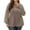 Brown, variant on Babysbule Women's Plus Size Long Sleeve T-Shirt Casual Round Neck Loose Fit Comfy Pullover Top for Home Daily Wear