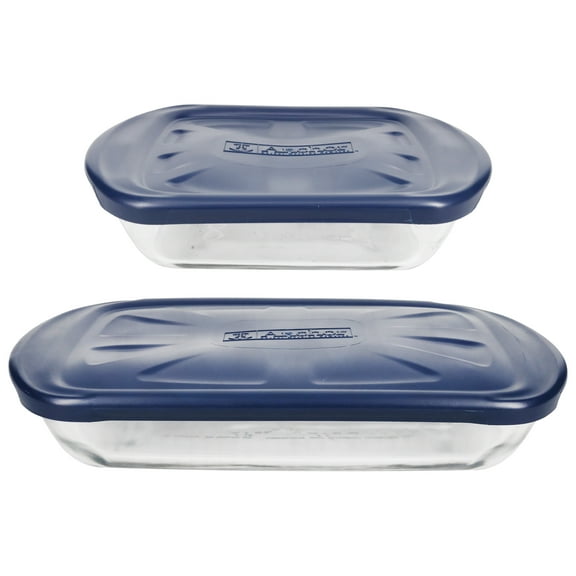 Anchor Hocking 82583L20 4-Piece Baking Dish Set with Navy Lids