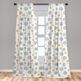 thumbnail image 4 of Ambesonne Sky Curtains, Earth and Star Characters Art, Pair of 28"x63", Pale Teal Orange and Mustard, 4 of 4