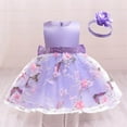 thumbnail image 2 of JAJAHO Elegant Floral Girls Princess Dress Sleeveless Wedding Party Ball Gowns With Headband 2PCS Set For Kids Toddlers 6M-5Y Stylish Dresses, 2 of 4