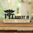 thumbnail image 2 of Craftnamesign Custom Doctor Therapy Wooden Desk Name Plate, Physical Therapist Metal Nameplate, 2 of 5