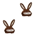 thumbnail image 2 of VONKY Cute Rabbit Hat with Adjustable Ears Warm Animal Soft Plush Brown 55cm 2Set, 2 of 6