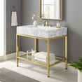thumbnail image 3 of Modway Kingsley 36" Gold Stainless Steel Bathroom Vanity in Gold White, 3 of 10