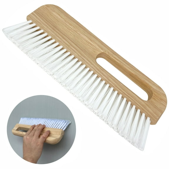 Nichiyo Wallpaper Brush, Bristle Wood Handle Concrete Brush for Textured Walls & Wallpaper Smoothing, 12 Inch (WT402C)