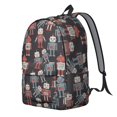 thumbnail image 2 of Robot and Robots Black Pattern Backpack for School, Cute School Bag with Adjustable Shoulder Straps and Padded Back, 15.7"x11.8"x5.5", 2 of 4