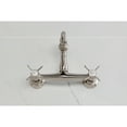 thumbnail image 2 of Kingston Brass KS3258BEX Vintage Double-Handle Wall-Mount Bridge Kitchen Faucet, Brushed Nickel, 2 of 7