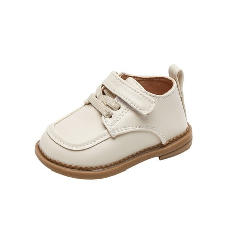 

Eloshman Toddlers Crib Shoe Magic Tape Walking Shoes Soft Sole Flats Outdoor Non-Slip British Lightweight White 2C