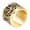 Gold, variant on Men Stainless Steel Chinese Ancient 4 Guardian Beast Rotatable Signet Biker Ring Carved Dragon, White Tiger, Suzaku, Basalt Gold Size 7