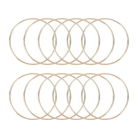 Uxcell 12 Pcs Dream Catcher Rings,Metal Crafts Hoops Floral Hoop 4 Inch Macrame Hoops Rings for DIY Crafts Wreath Making Supplies Plant Hangers,Gold