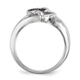 thumbnail image 2 of White Night Sterling Silver Rhodium-plated Black and White Diamond Heart Ring Q-QR3338-8, 2 of 6