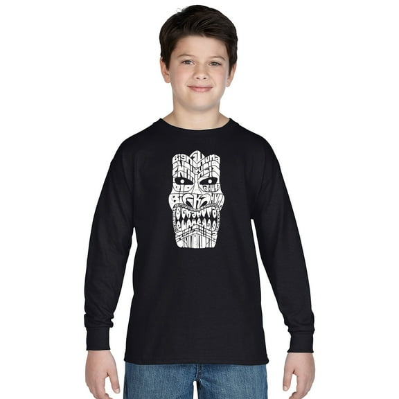 LA Pop Art Boy's Word Art Long Sleeve - TIKI - BIG KAHUNA