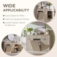 thumbnail image 6 of Aitjunz Modern Triple Tilt Out Trash Can Cabinet with 3 Drawers, Fluted Wooden Kitchen Cabinet w/ 20 Gallon Hidden Trash Can Cabinet, Cream, 6 of 6