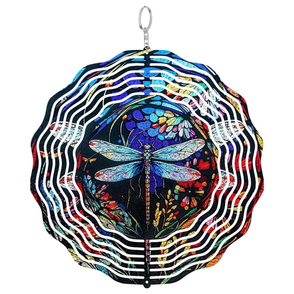Dragonfly Metal Wind Spinner, Outdoor Hanging Kinetic Decoration