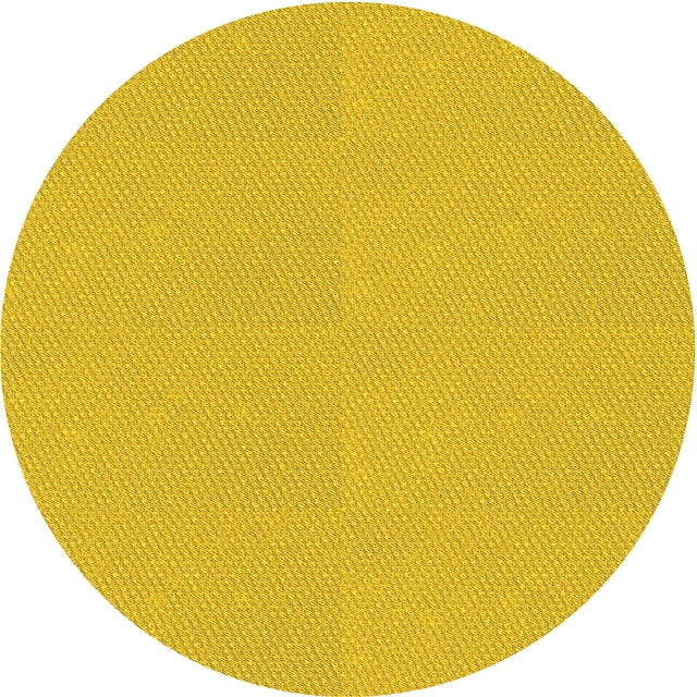 Ahgly Company Tapis d'Intérieur Rond Lavable en Machine Jaune Transitionnel, 6 Pieds Rond