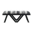 thumbnail image 4 of Feeney Upholstered Bench, Black Frame with Black and White Handwoven Geomatric Pattern Fabric, 4 of 7