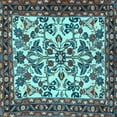 thumbnail image 1 of Ahgly Company Machine Washable Indoor Square Animal Light Blue Traditional Area Rugs, 8' Square, 1 of 4