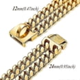 thumbnail image 2 of Collar para perro con cadena cubana resistente de 24 mm de ancho y dije chapado en oro de 18 quilates con hebilla de acero., 2 of 4