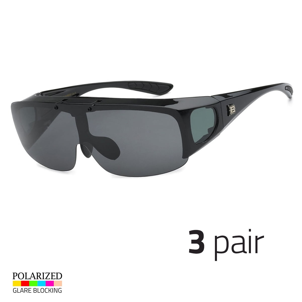 Polarized Sunglasses Cover Put Wear fit over Prescription Driving Black POUCH j 