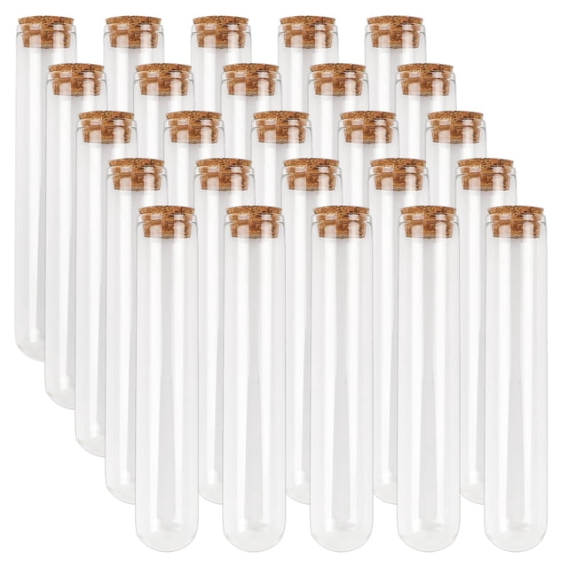 Tubos de ensayo de vidrio DEPEPE de 45 ml, 25 x 140 mm con tapones de corcho