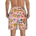 thumbnail image 3 of Bixox Men's Retro 70s Hippie printing Casual Classic Fit Short Summer Beach Shorts, 3 of 6