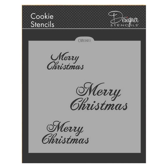 Designer Stencils Merry Christmas Cookie and Craft Stencil CM040