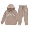 thumbnail image 7 of Gaexia Back To School Fashion Boys Tracksuit Size 7 Hooded Long Sleeve Sweatpant Jogger Set Solid Color Hoodie Sets 2 Pieces Boys Sweat Suit,za09-Khaki,140, 7 of 7