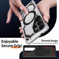 thumbnail image 3 of Dteck Magnetic Case for Samsung Galaxy S24 Ultra,Shockproof TPU+PC Ring Holder Case Compatible with Mag Safe Military Drop Protection Kickstand Back Cover,Gray, 3 of 7
