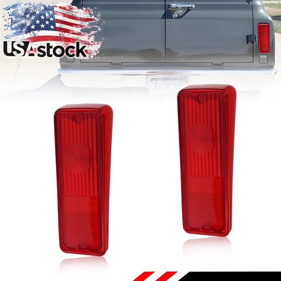 2PCS Red Lens Rear Bumper Reflector Lights Tail Light Rear Light Brake Lights Backup Lights Reverse Light  For 1967 Chevrolet Panel Truck (C/K)& 1967-1972 Chevrolet Suburban (C/K)& GMC Suburban (C/K)