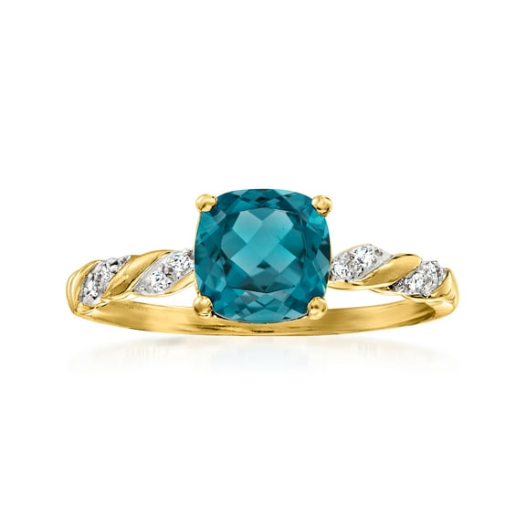 Ross-Simons 1.70 Carat London Blue Topaz Ring in 14kt Yellow Gold, Women's, Adult
