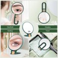 thumbnail image 5 of Handheld Magnifying Mirror, Double Sided Travel Magnifying Mirror with 30X/1X Magnification, 360°Adjustable Handle, Portable Multi-Purpose Makeup Mirror, Dorm Room Essentials for Girls, Green, 5 of 8