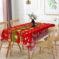 thumbnail image 3 of Duangreer Retro Christmas Rectangle Tablecloth, Golden Bell and Colored Ball Print Washable Table Cover for Party Family Picnic Decors, 60 x 102 Inch, 3 of 6