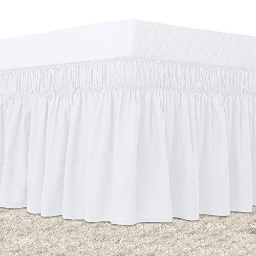 Guken Twin Bed Skirt White Dust Ruffle, White Twin Xl Bed Skirt