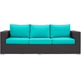 thumbnail image 5 of Modway Convene Outdoor Patio Sofa in Espresso Turquoise, 5 of 5