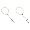 thumbnail image 2 of Pulsera de cruz religiosa,Pulsera de cruz religiosa Colgante de joyería clásico,Pulsera de cuentas de cruzado Encanto de estilo vintage,Pulsera de cruz con crucifijo de Jesús, 2 of 7