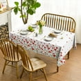 thumbnail image 2 of Valentine Tablecloth 60×60 Inch Square, Red Hearts Green Plants Washable Table Cover for Party Picnic Dinner Decor, 2 of 6