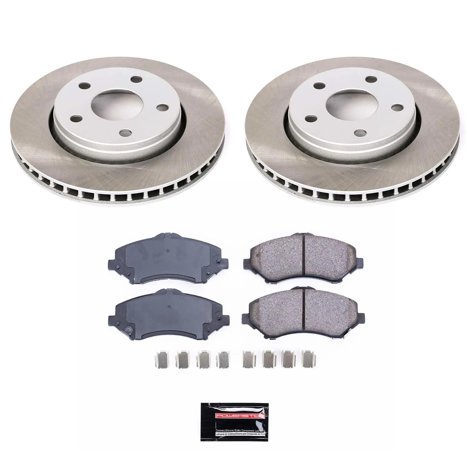 PowerStop Front Semi-Coated Rotor and Low-Dust Ceramic Brake Pad Kit SC3097