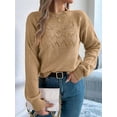 thumbnail image 2 of Sweaters for Women Fall Fashion 2025 Trendy Long Sleeve Pullover Lantern Knit Sweater Tops Khaki L, 2 of 8