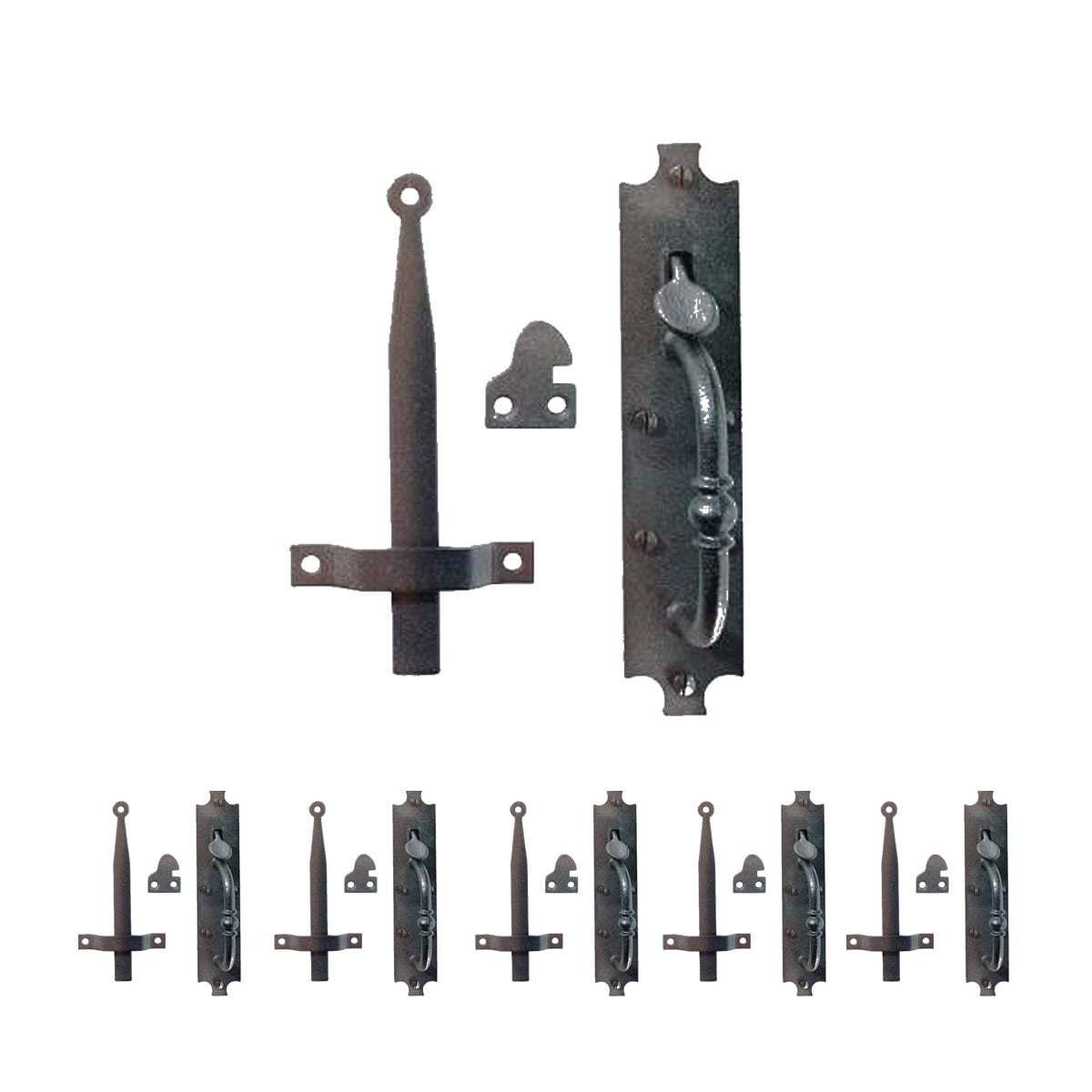 Black Cast Iron Norfolk Door Latches Traditional Gate or Door 8" Tall