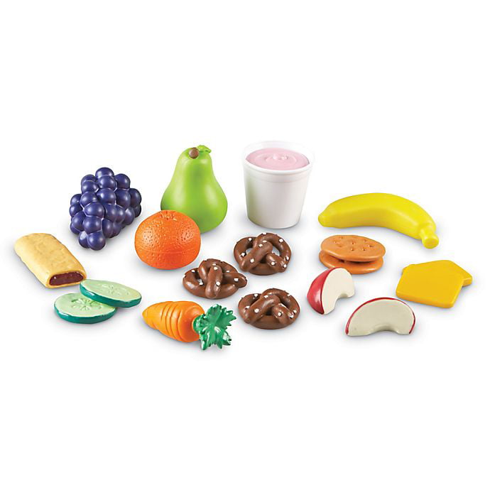 Learning Resources 18 Piece Plastic Play Food Set, Snacks (Multi-color ...