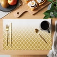 thumbnail image 2 of Yellow Ombre Stripe Placemats Set of 12, Modern Abstract Art Gradient Striped Placemats for Dining Table, Place Mats for Kitchen Tabletop, Waterproof Wipeable Dining Table Mats Set, 2 of 9