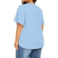 thumbnail image 3 of Xdegoge Plus Size Womens Clothes Short Sleeve V Neck Summer Tops Dressy Casual Work Blouses Loose Fit Oversied T Shirt Pullover Tunic Tops Camisas Para Mujer Returns and Refunds Recent Purchases, 3 of 6