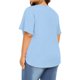 thumbnail image 3 of Karight Womens Plus Size Tops Short Sleeve V Neck Tunic Casual Loose Fit Summer Shirt Pleated Curve Hem Side Split Blouses, 3 of 7