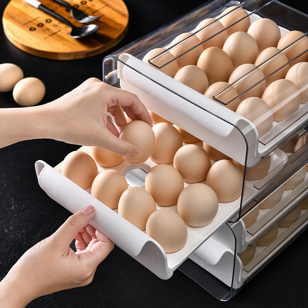 Egg Holders for Refrigerator Drawer Egg Tray Box Dispenser Stackable Egg Cartons